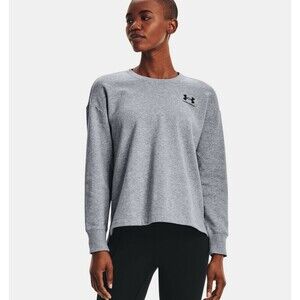 Under Armour Women's UA Rival Fleece Oversized Crew Sweatshirt In Grey Size M
